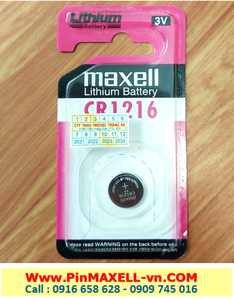 Maxell CR1216, Pin 3v Lithium Maxell CR1216 chính hãng, Cell in Japan (Loại Vỉ 1viên)